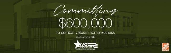 The Home Depot Foundation Announced a $600,000 Grant to U.S.Vets to Combat Veteran Homelessness