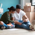 Shot,Of,Happy,Couple,Choosing,Colors,In,A,Color,Palette