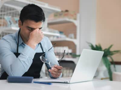 Male,Entrepreneur,Store,Owner,Feel,Stressful,Regret,And,Sad,In