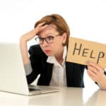 Beautiful,Young,Red,Haired,Caucasian,Tired,And,Frustrated,Business,Woman